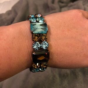 Blue and brown gem bracelet